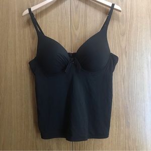 la Vie en Rose aqua black tankini size large euc